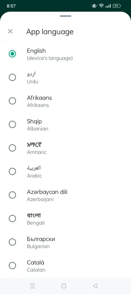 change language